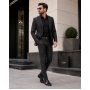 Pantofi barbati negri din piele naturala fara siret cu varf lacuit 818MODN